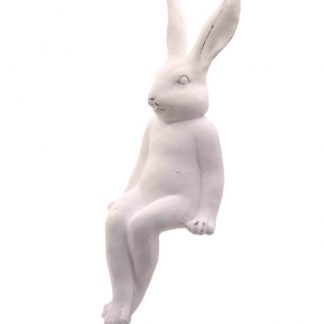 Large White ceramic sitting bunny