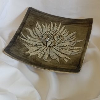 Protea clay jewelry dish